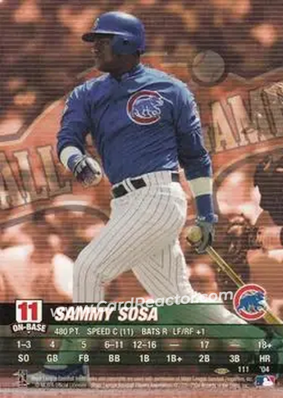 2004 MLB Showdown Pennant Run #111 - Sammy Sosa - Chicago Cubs - Front