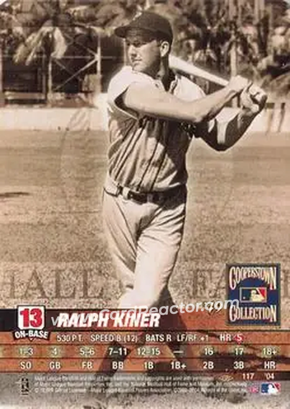 2004 MLB Showdown Pennant Run #117 - Ralph Kiner - Pittsburgh Pirates - Front