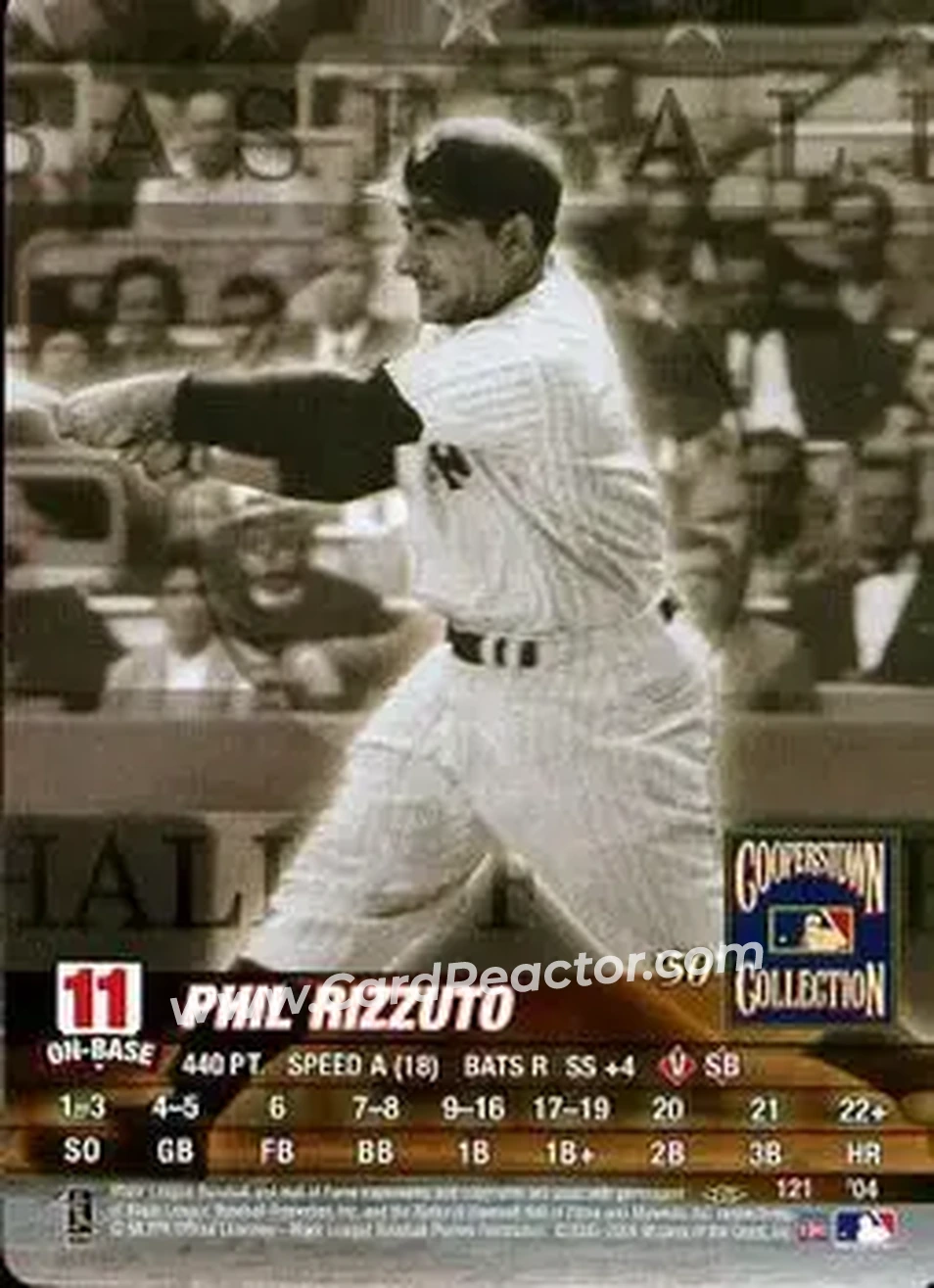 2004 MLB Showdown Pennant Run #121 - Phil Rizzuto - New York Yankees - Front