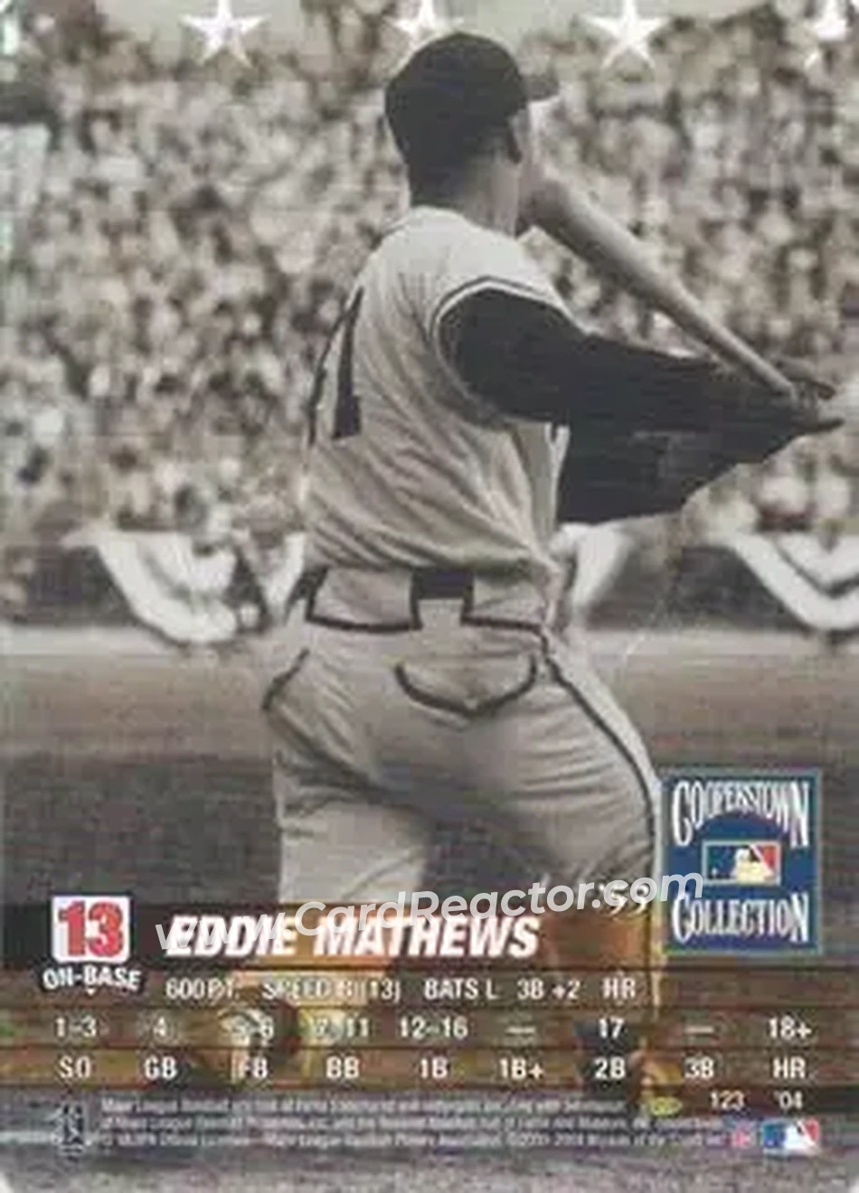 2004 MLB Showdown Pennant Run #123 - Ed Mathews - Milwaukee Braves - Front