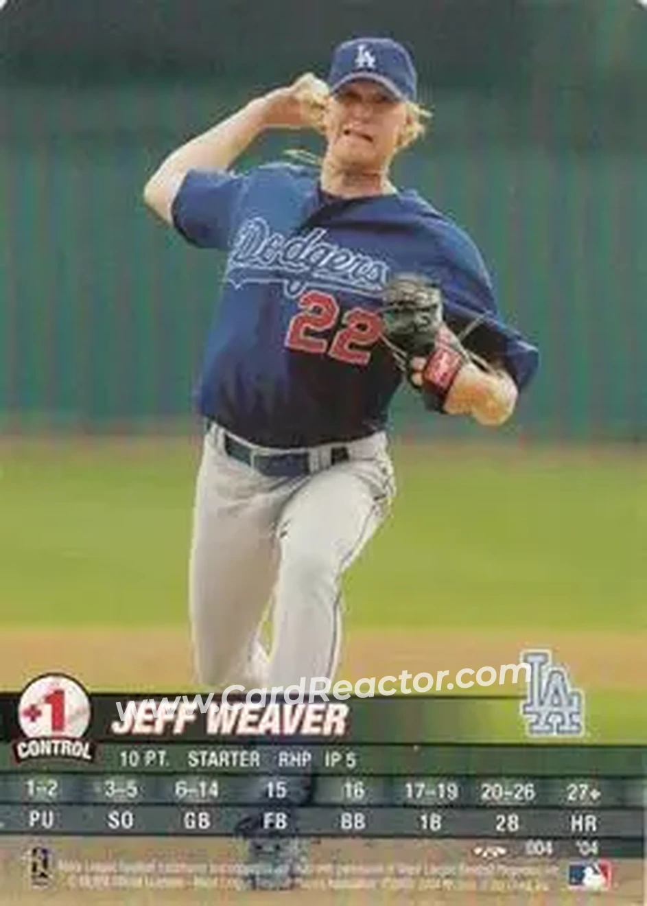 2004 MLB Showdown Trading Deadline #004 - Jeff Weaver - Los Angeles Dodgers - Front 2004 MLB Showdown Trading Deadline #004 - Jeff Weaver - Los Angeles Dodgers - Front