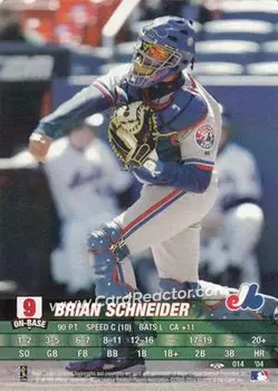 2004 MLB Showdown Trading Deadline #014 - Brian Schneider - Montreal Expos - Front