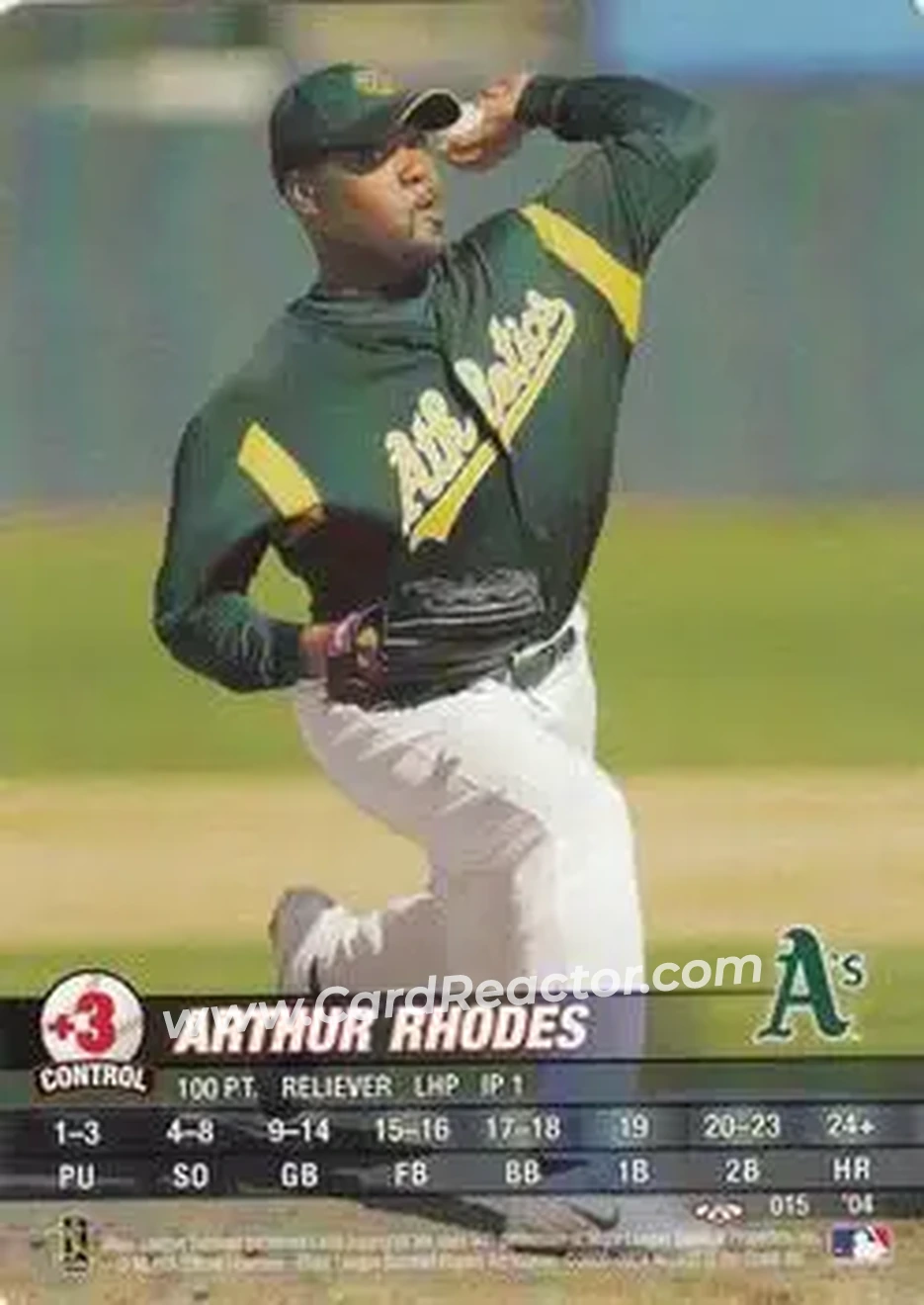 2004 MLB Showdown Trading Deadline #015 - Arthur Rhodes - Oakland Athletics - Front