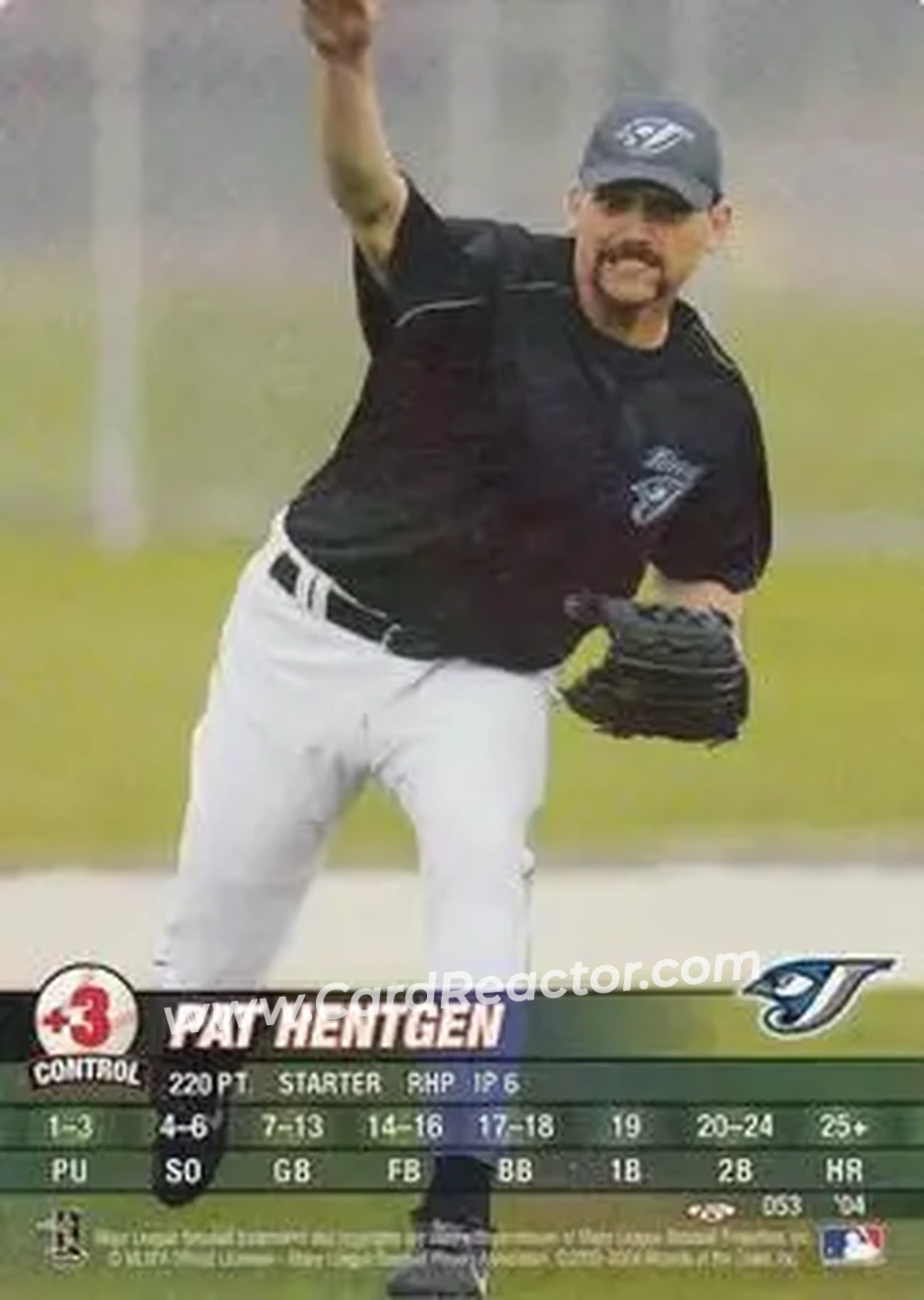 2004 MLB Showdown Trading Deadline #053 - Pat Hentgen - Toronto Blue Jays - Front