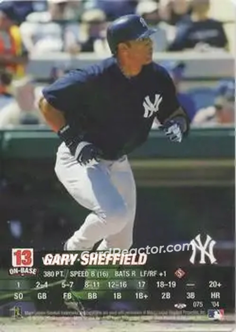 2004 MLB Showdown Trading Deadline #075 - Gary Sheffield - New York Yankees - Front