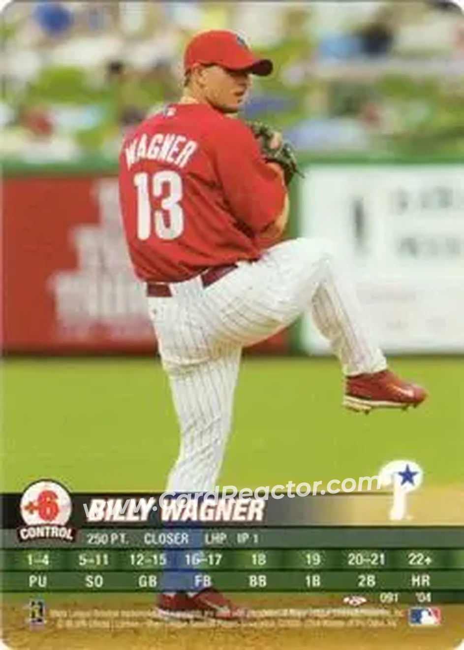 2004 MLB Showdown Trading Deadline #091 - Billy Wagner - Philadelphia Phillies - Front