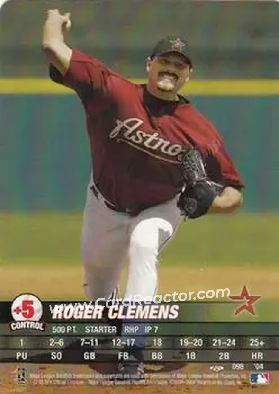 2004 MLB Showdown Trading Deadline #098 - Roger Clemens - Houston Astros - Front