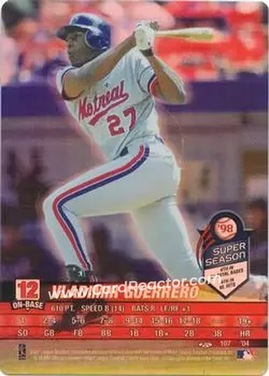 2004 MLB Showdown Trading Deadline #107 - Vladimir Guerrero - Montreal Expos - Front