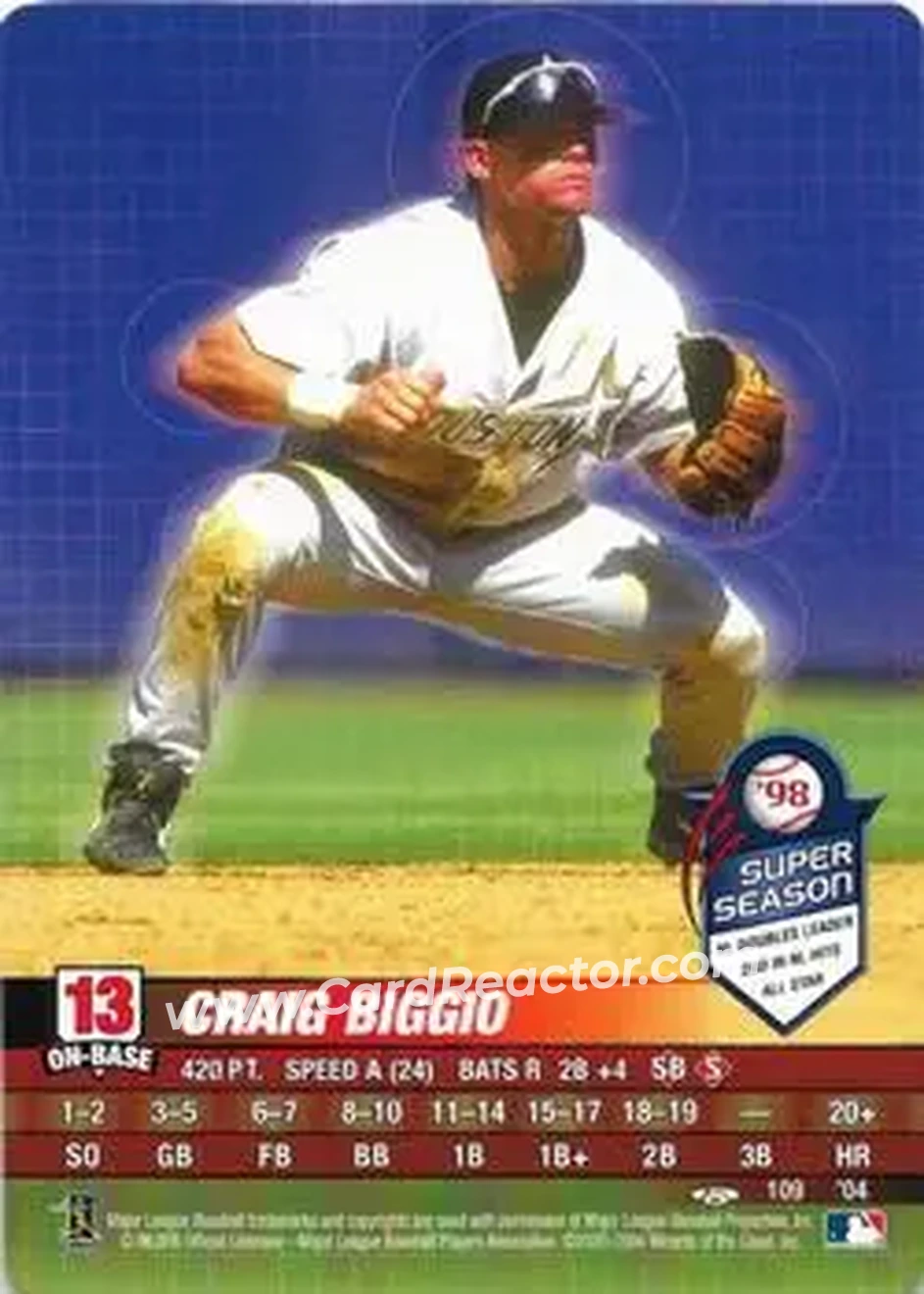 2004 MLB Showdown Trading Deadline #109 - Craig Biggio - Houston Astros - Front