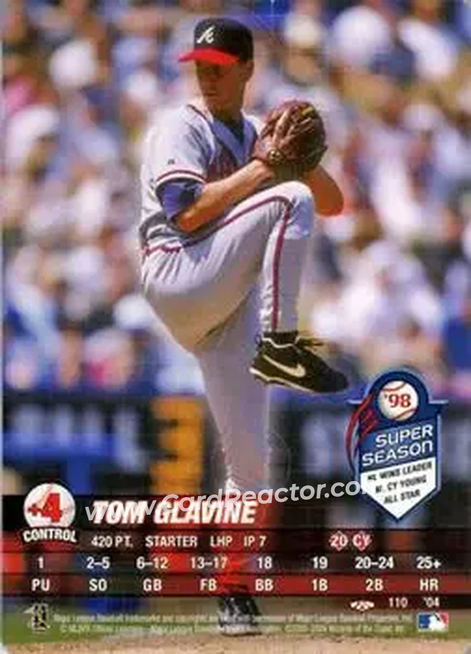 2004 MLB Showdown Trading Deadline #110 - Tom Glavine - Atlanta Braves - Front