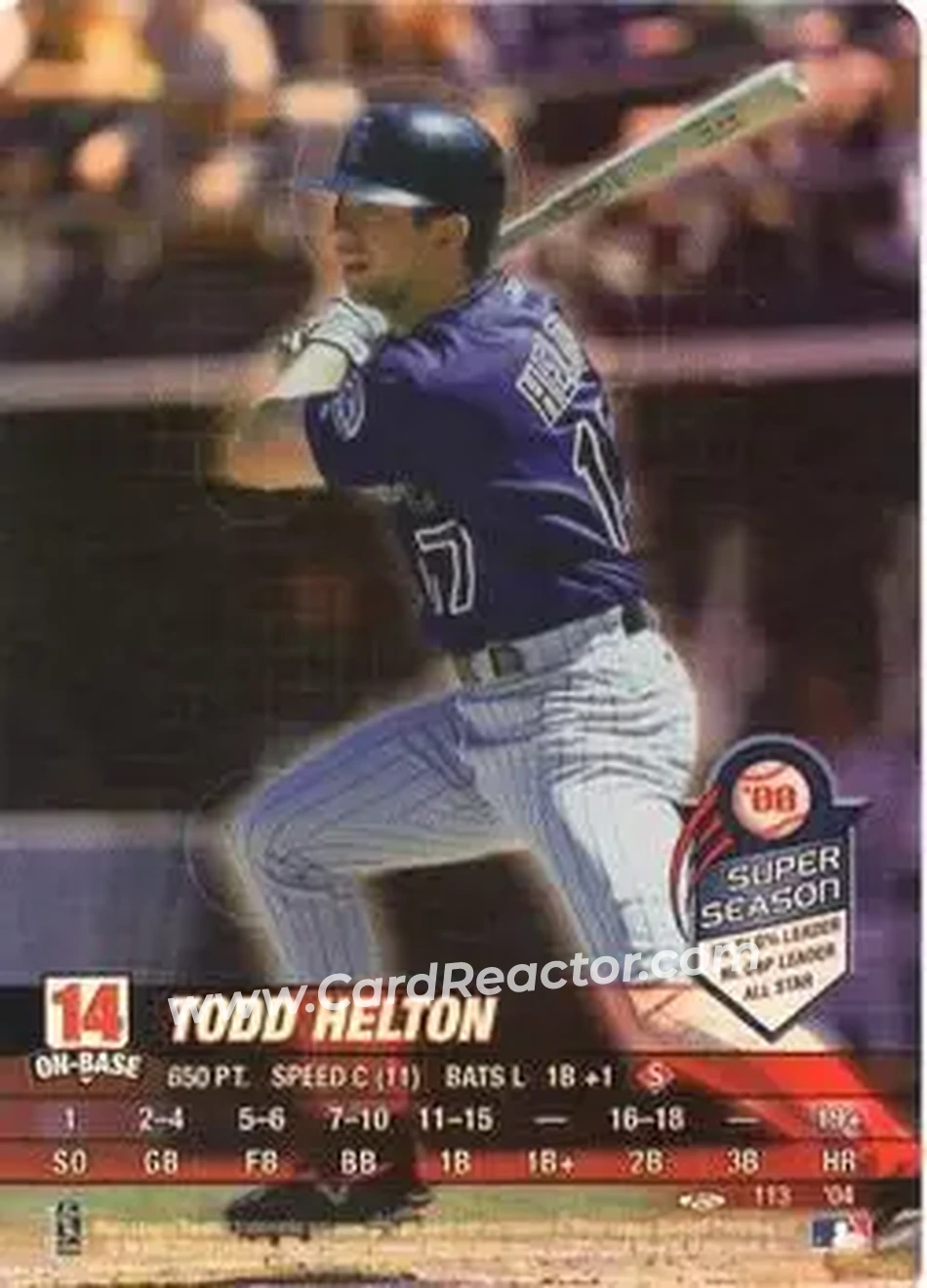 2004 MLB Showdown Trading Deadline #113 - Todd Helton - Colorado Rockies - Front 2004 MLB Showdown Trading Deadline #113 - Todd Helton - Colorado Rockies - Front