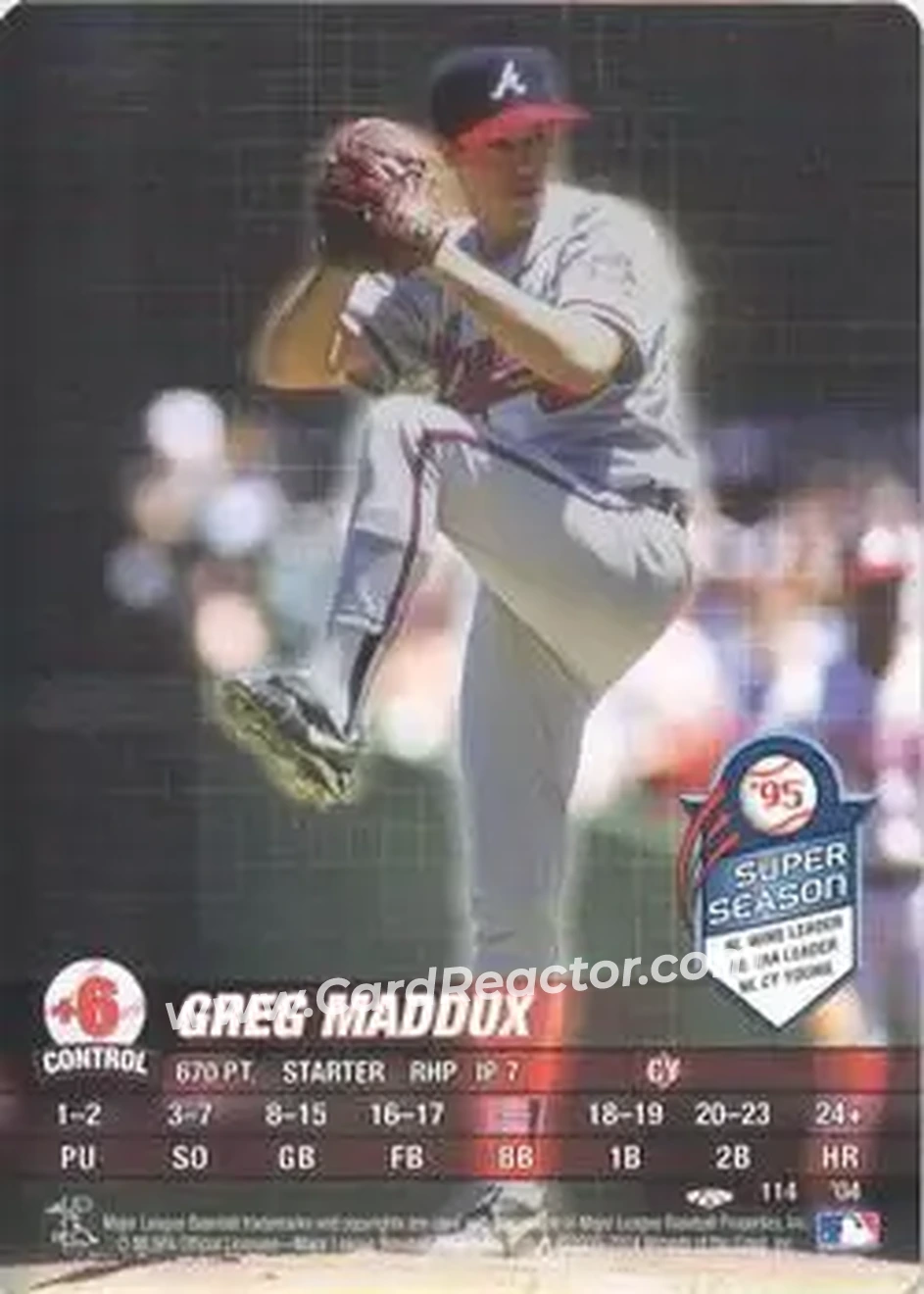 2004 MLB Showdown Trading Deadline #114 - Greg Maddux - Atlanta Braves - Front