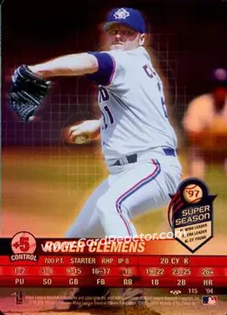 2004 MLB Showdown Trading Deadline #115 - Roger Clemens - Toronto Blue Jays - Front