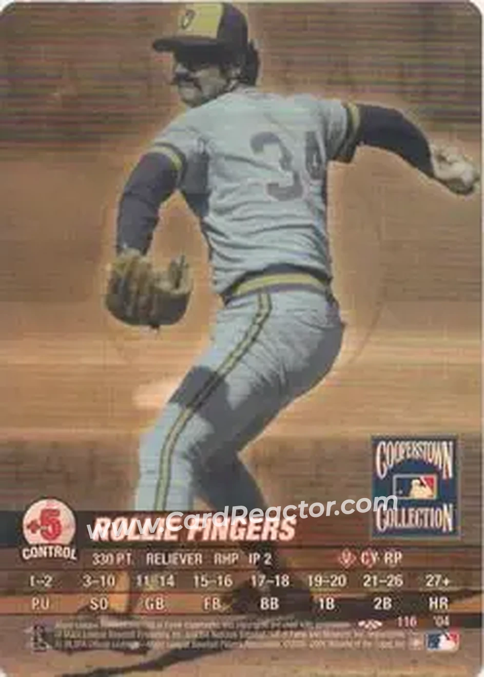 2004 MLB Showdown Trading Deadline #116 - Rollie Fingers - Milwaukee Brewers - Front