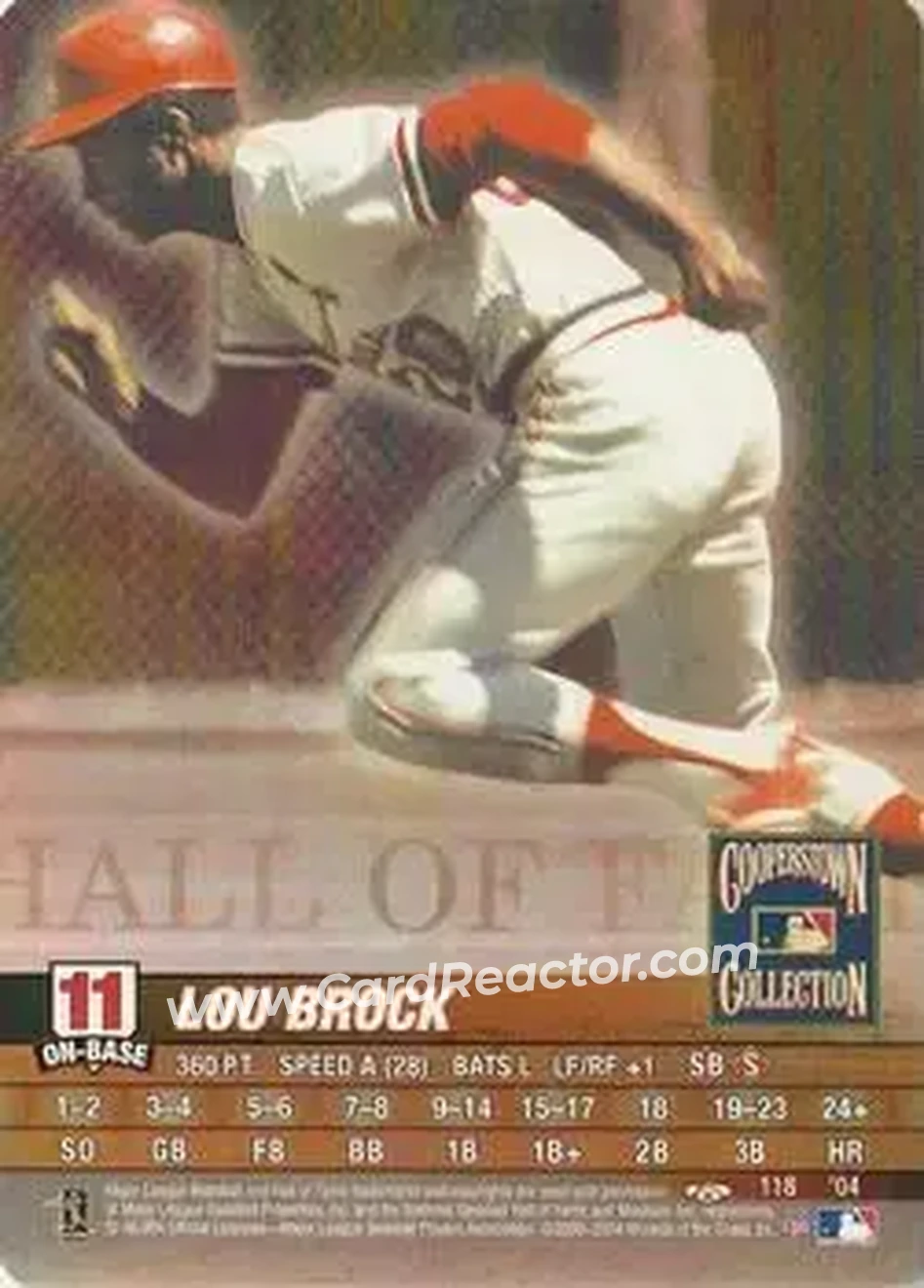 2004 MLB Showdown Trading Deadline #118 - Lou Brock - St. Louis Cardinals - Front