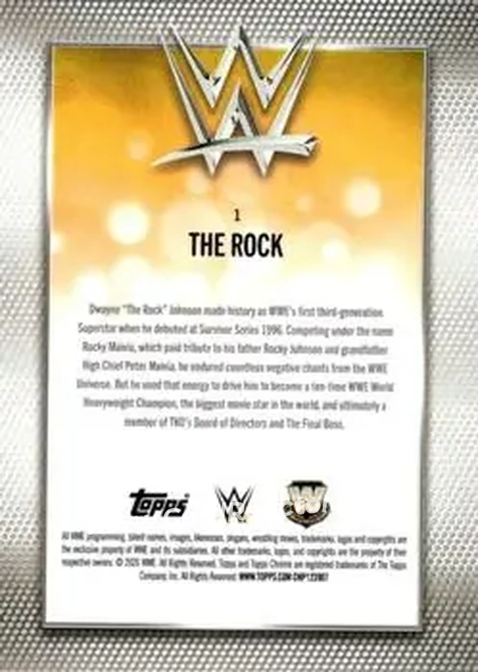 2026 Topps Chrome WWE #1 - The Rock - Back