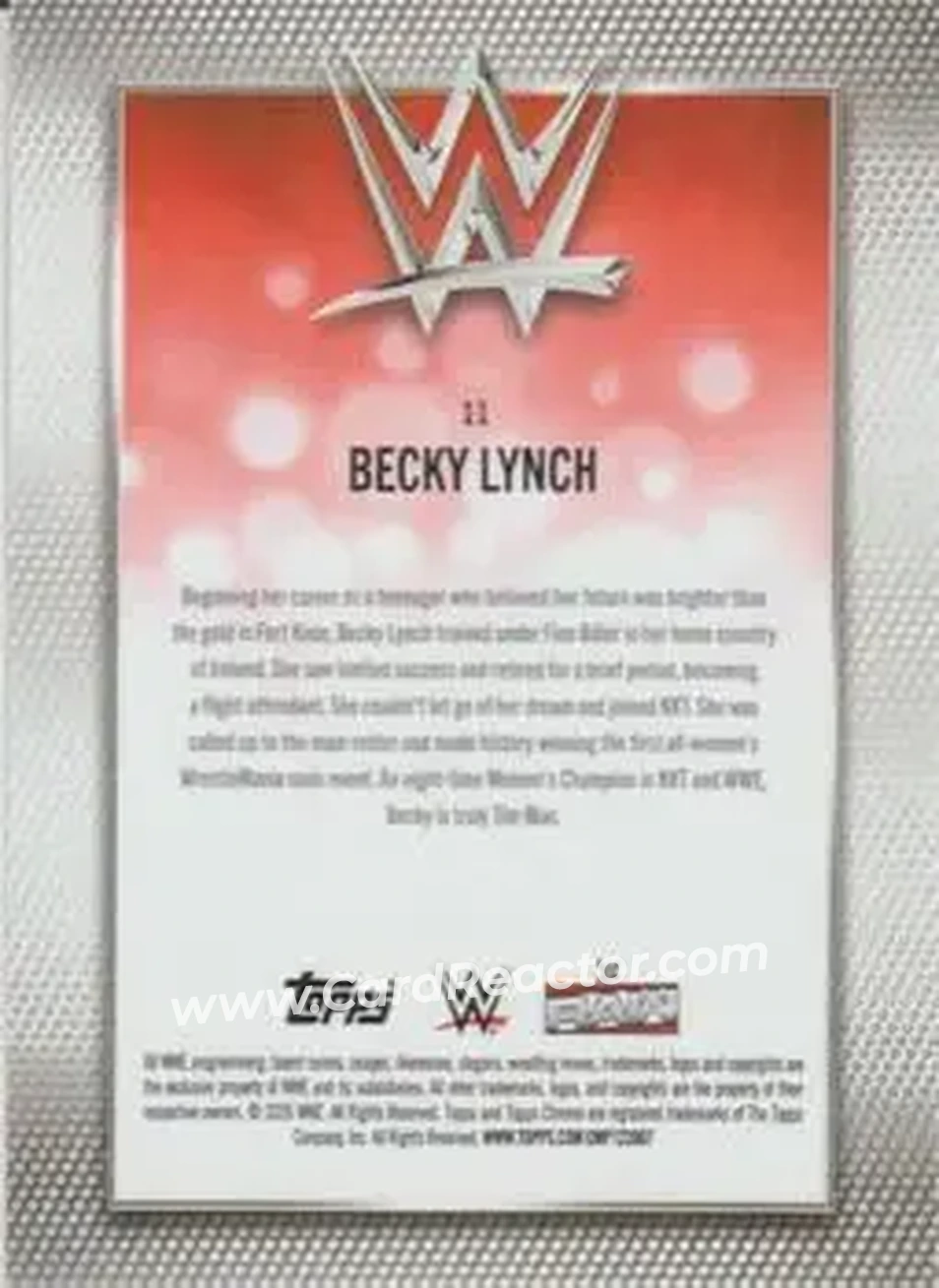 2026 Topps Chrome WWE #11 - Becky Lynch - Back 2026 Topps Chrome WWE #11 - Becky Lynch - Back