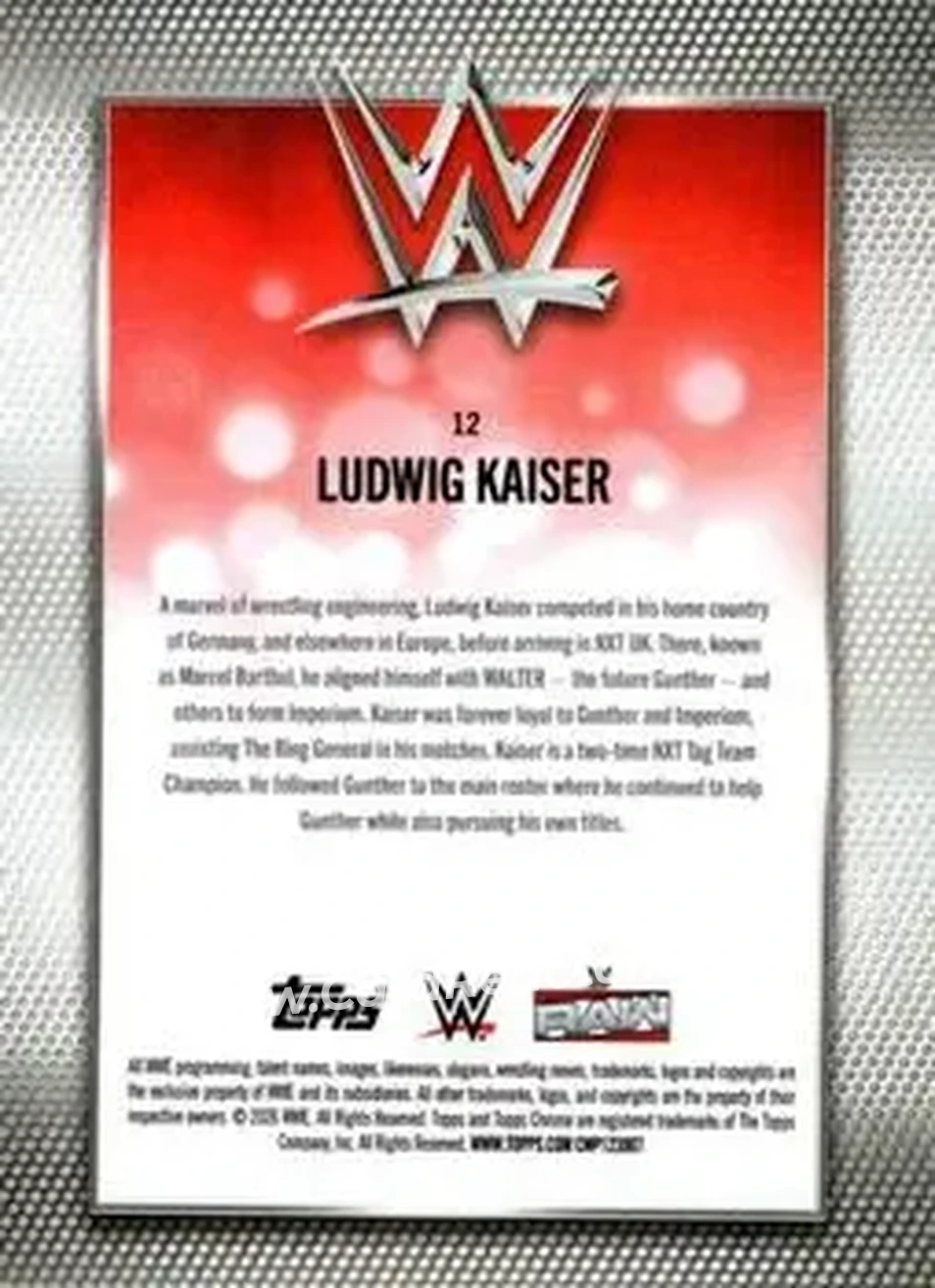 2026 Topps Chrome WWE #12 - Ludwig Kaiser - Back 2026 Topps Chrome WWE #12 - Ludwig Kaiser - Back