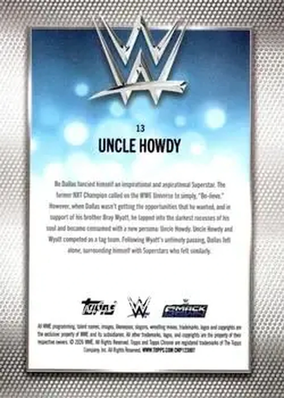 2026 Topps Chrome WWE #13 - Uncle Howdy - Back