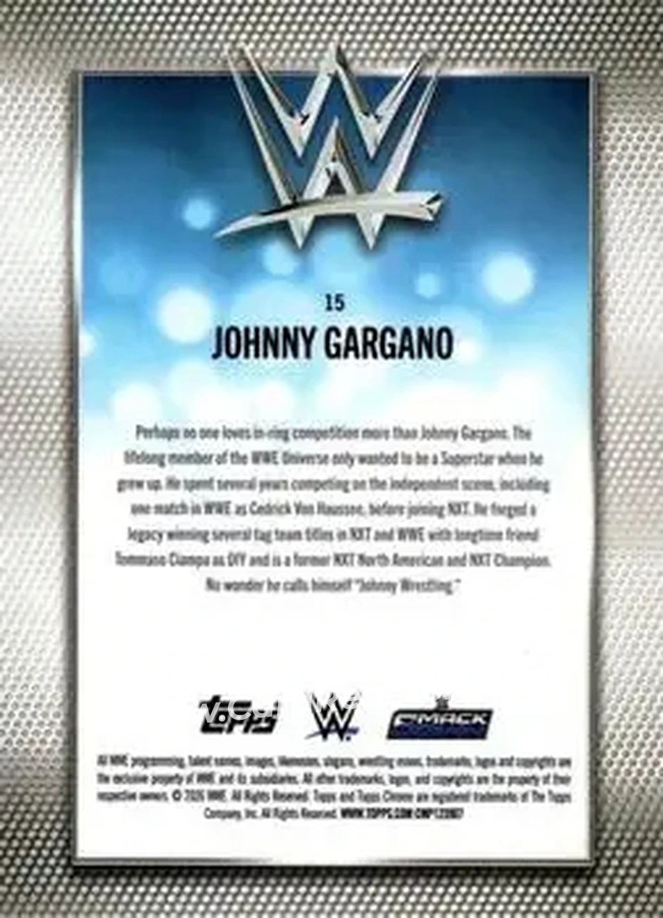 2026 Topps Chrome WWE #15 - Johnny Gargano - Back