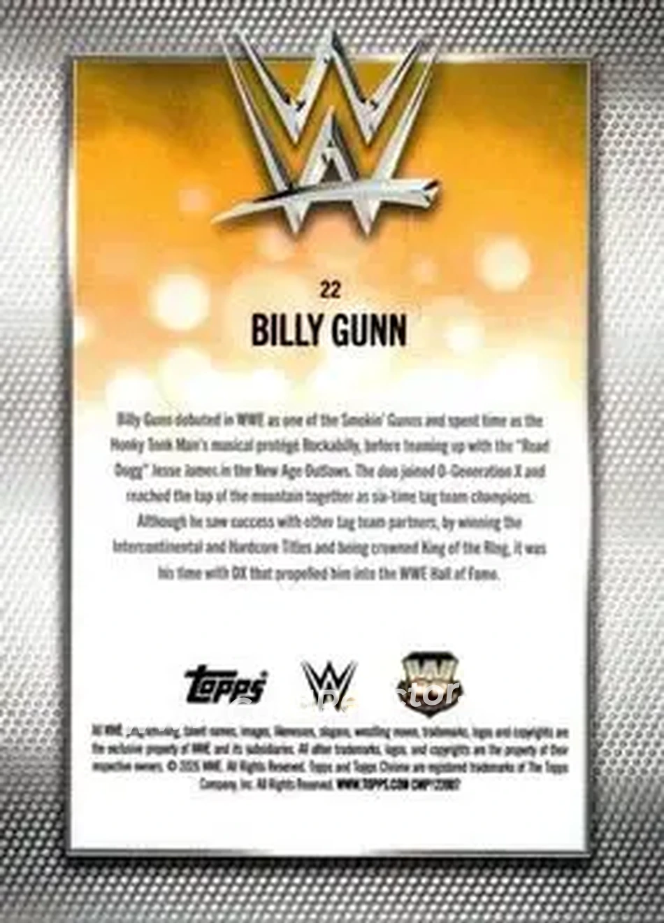2026 Topps Chrome WWE #22 - Billy Gunn - Back 2026 Topps Chrome WWE #22 - Billy Gunn - Back
