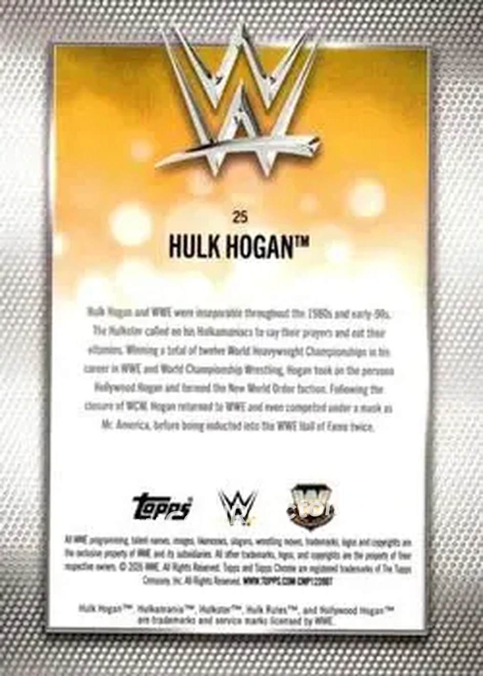 2026 Topps Chrome WWE #25 - Hulk Hogan - Back