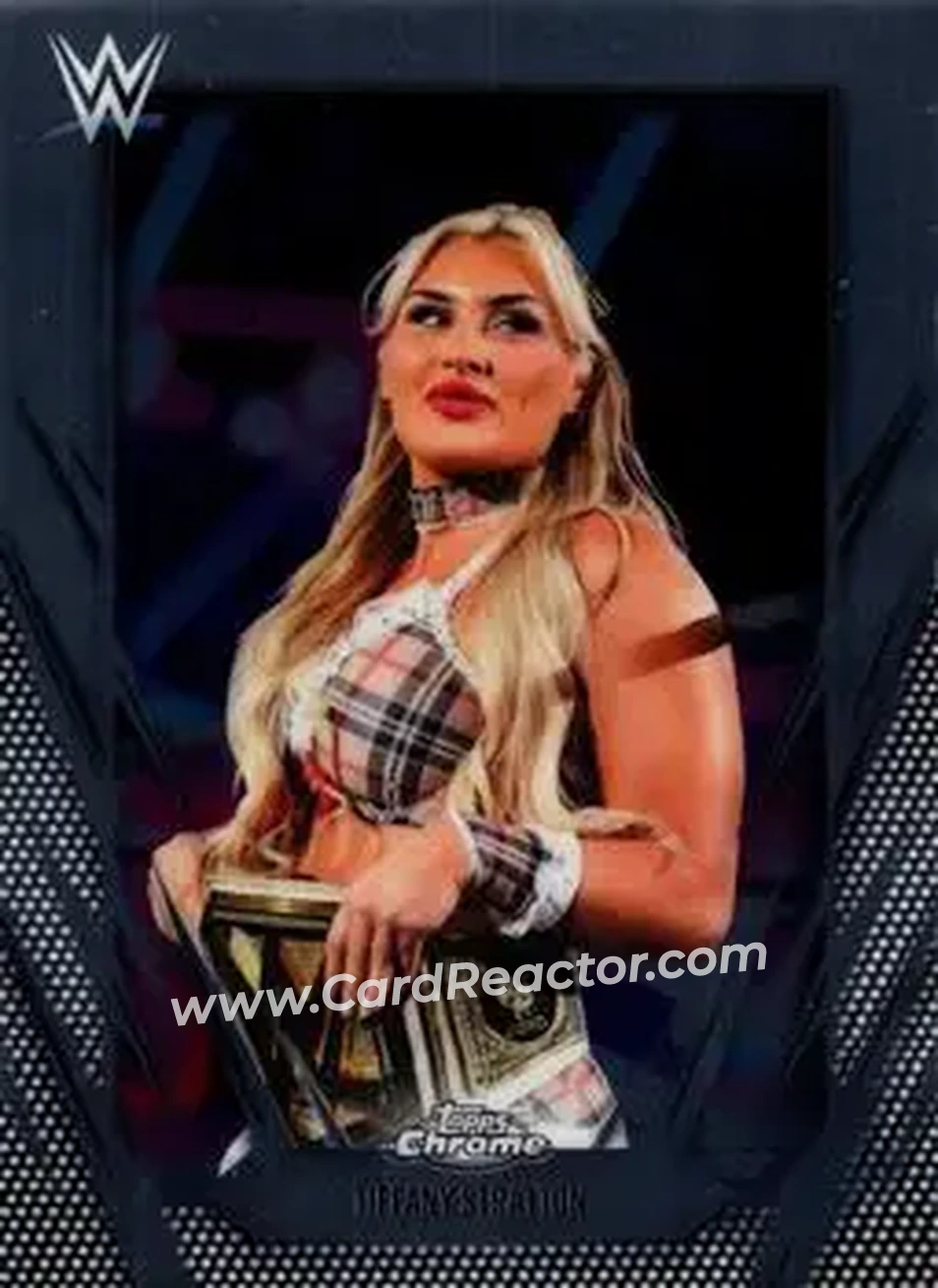 2026 Topps Chrome WWE #29 - Tiffany Stratton - Front 2026 Topps Chrome WWE #29 - Tiffany Stratton - Front