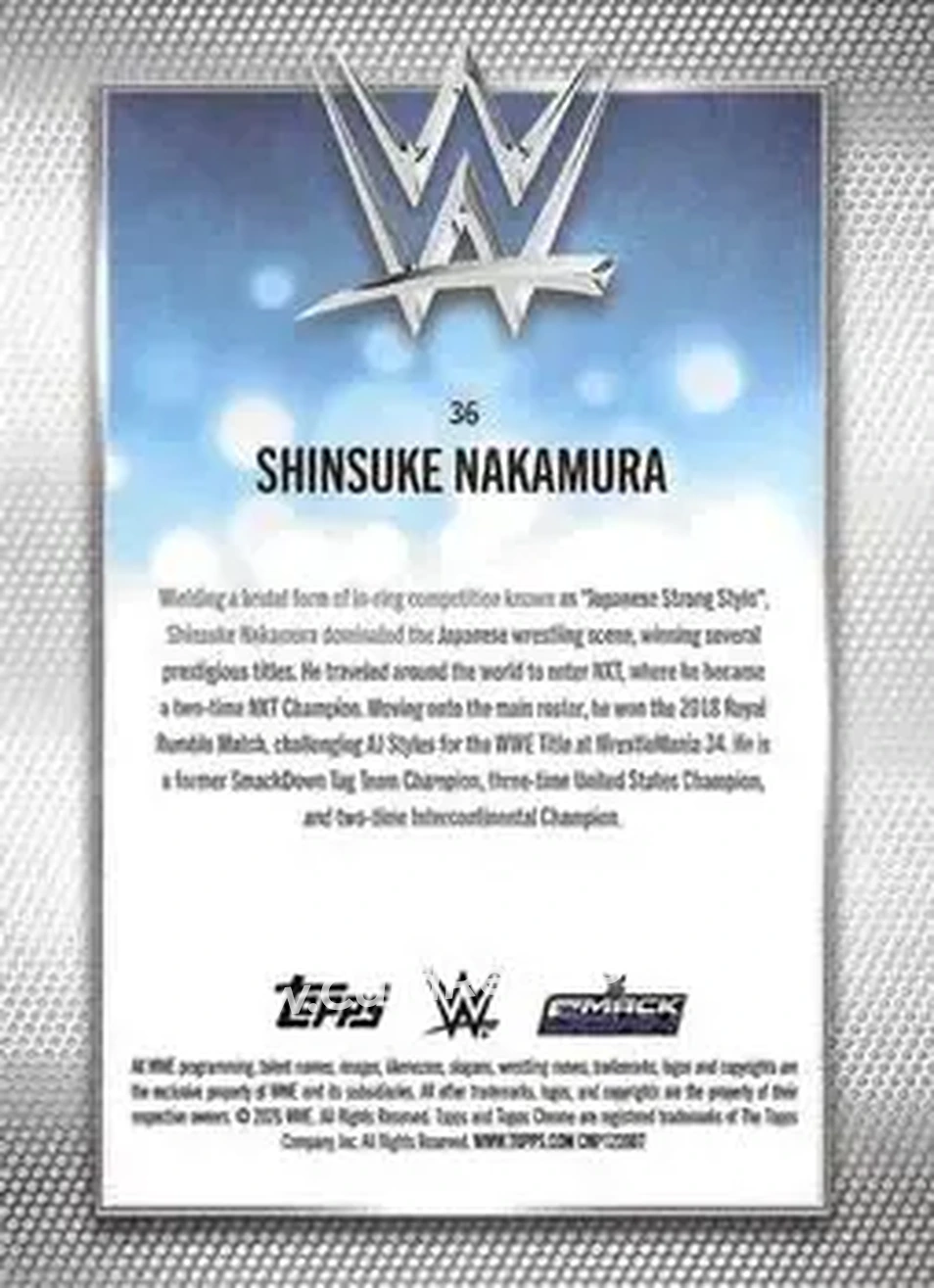 2026 Topps Chrome WWE #36 - Shinsuke Nakamura - Back 2026 Topps Chrome WWE #36 - Shinsuke Nakamura - Back