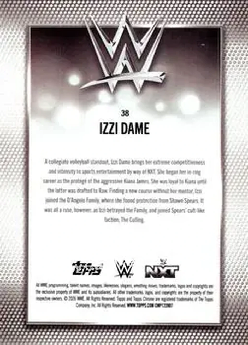 2026 Topps Chrome WWE #38 - Izzi Dame - Back 2026 Topps Chrome WWE #38 - Izzi Dame - Back
