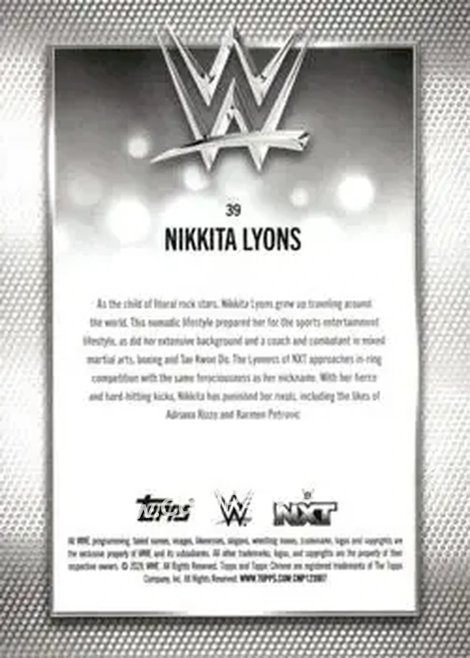 2026 Topps Chrome WWE #39 - Nikkita Lyons - Back 2026 Topps Chrome WWE #39 - Nikkita Lyons - Back