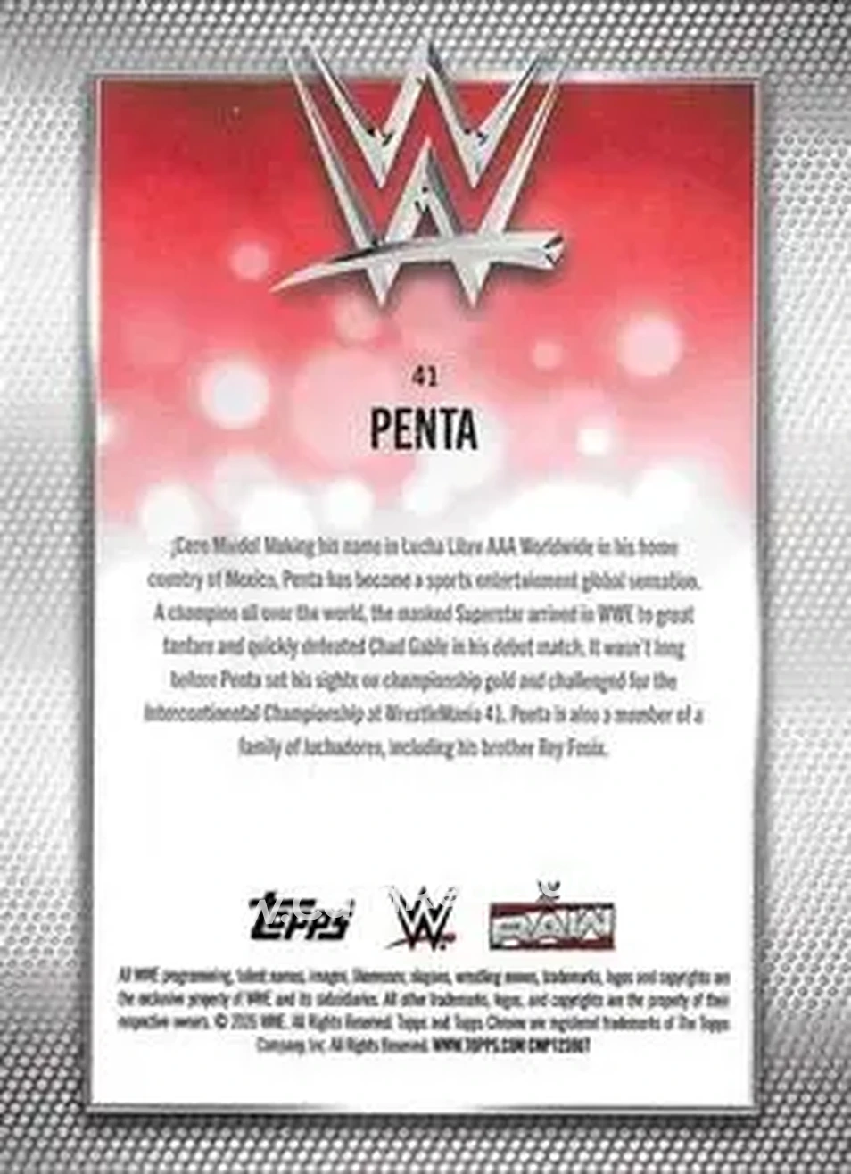 2026 Topps Chrome WWE #41 - Penta - Back