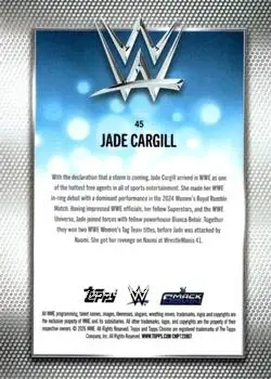 2026 Topps Chrome WWE #45 - Jade Cargill - Back