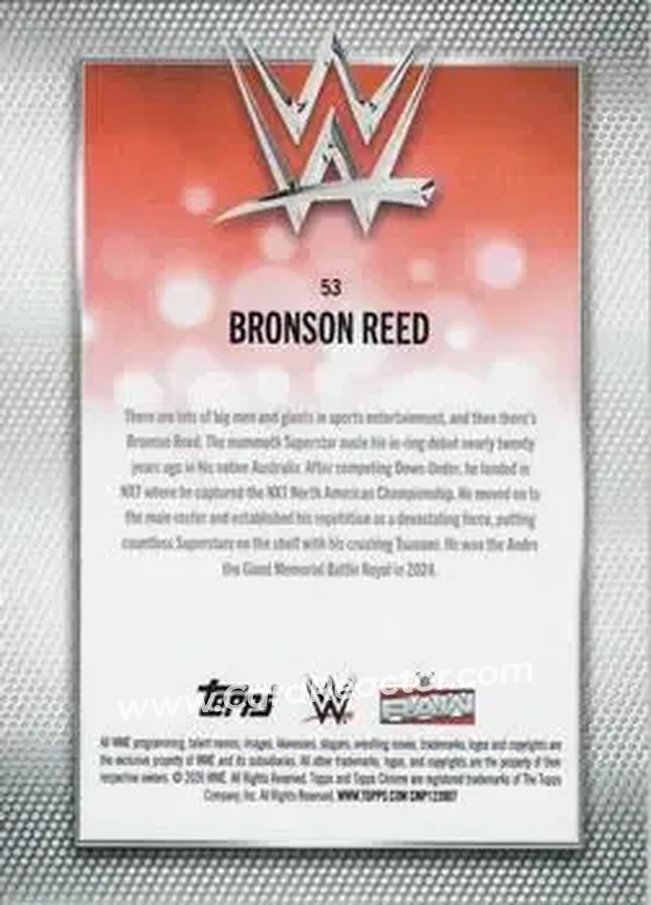 2026 Topps Chrome WWE #53 - Bronson Reed - Back 2026 Topps Chrome WWE #53 - Bronson Reed - Back