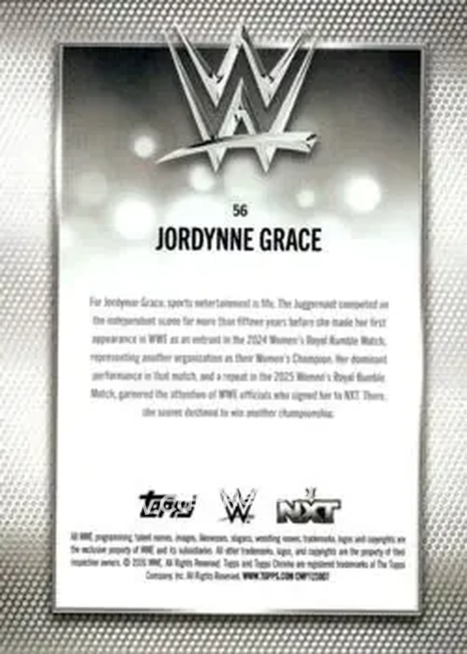 2026 Topps Chrome WWE #56 - Jordynne Grace - Back