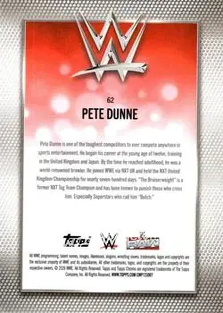 2026 Topps Chrome WWE #62 - Pete Dunne - Back