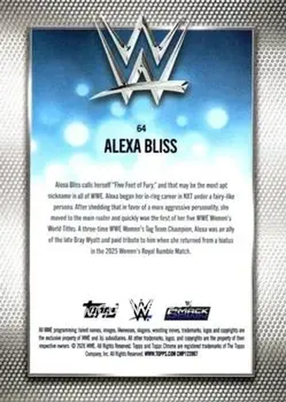 2026 Topps Chrome WWE #64 - Alexa Bliss - Back