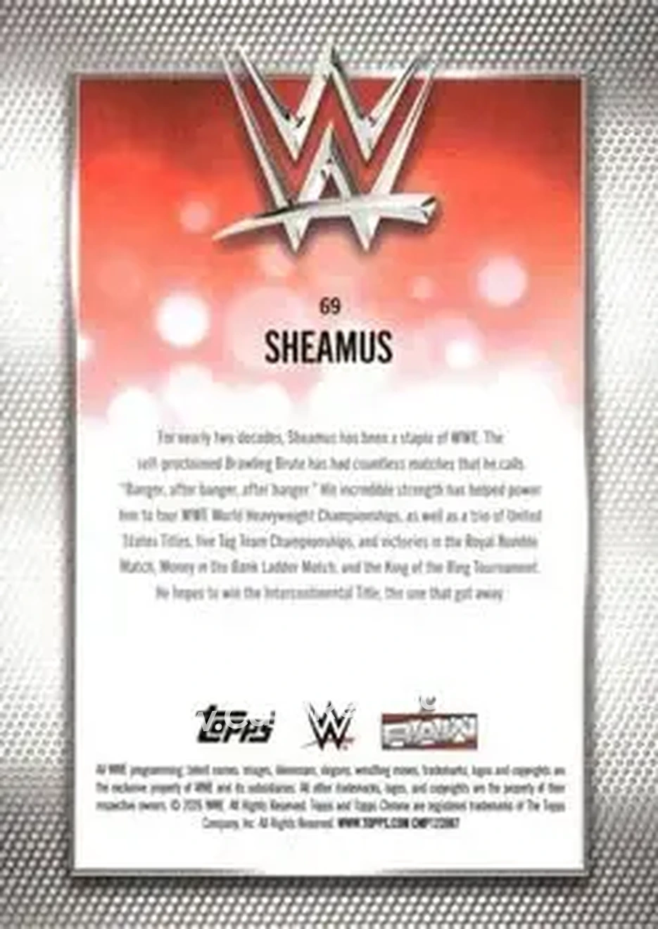 2026 Topps Chrome WWE #69 - Sheamus - Back 2026 Topps Chrome WWE #69 - Sheamus - Back