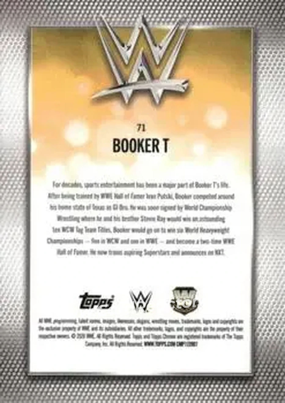 2026 Topps Chrome WWE #71 - Booker T - Back 2026 Topps Chrome WWE #71 - Booker T - Back