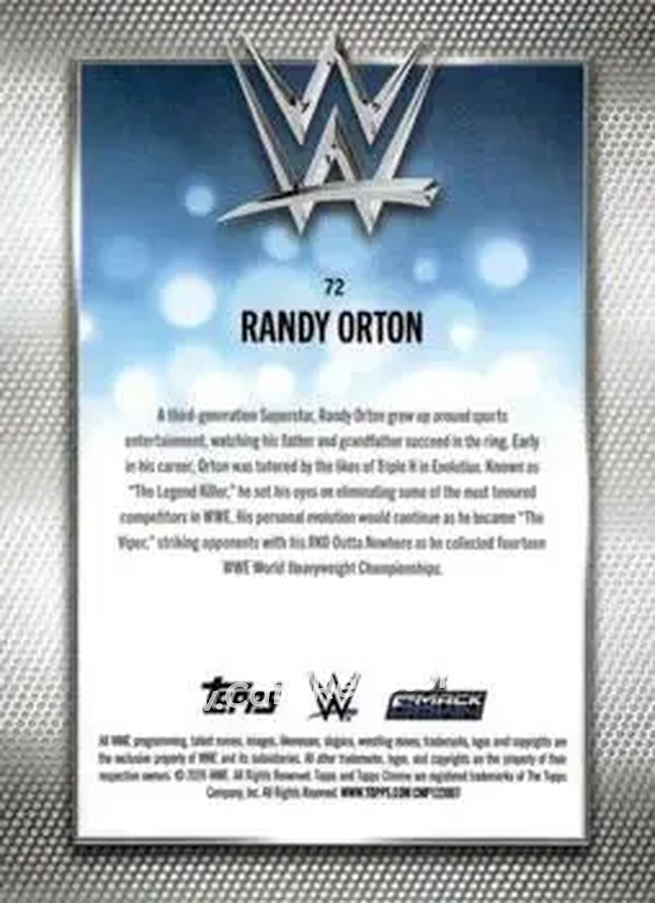 2026 Topps Chrome WWE #72 - Randy Orton - Back 2026 Topps Chrome WWE #72 - Randy Orton - Back