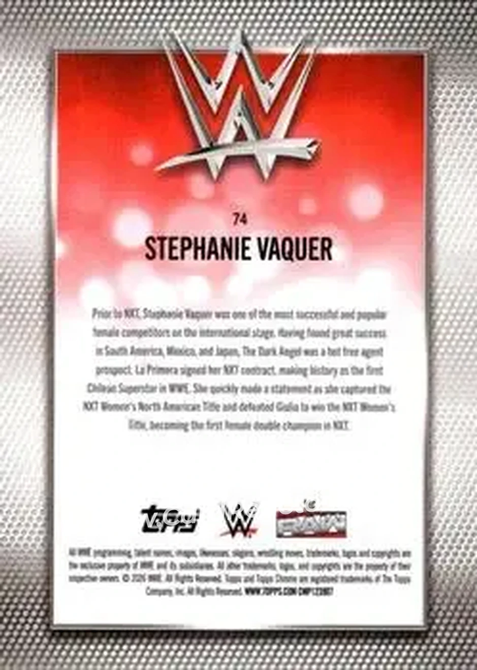 2026 Topps Chrome WWE #74 - Stephanie Vaquer - Back