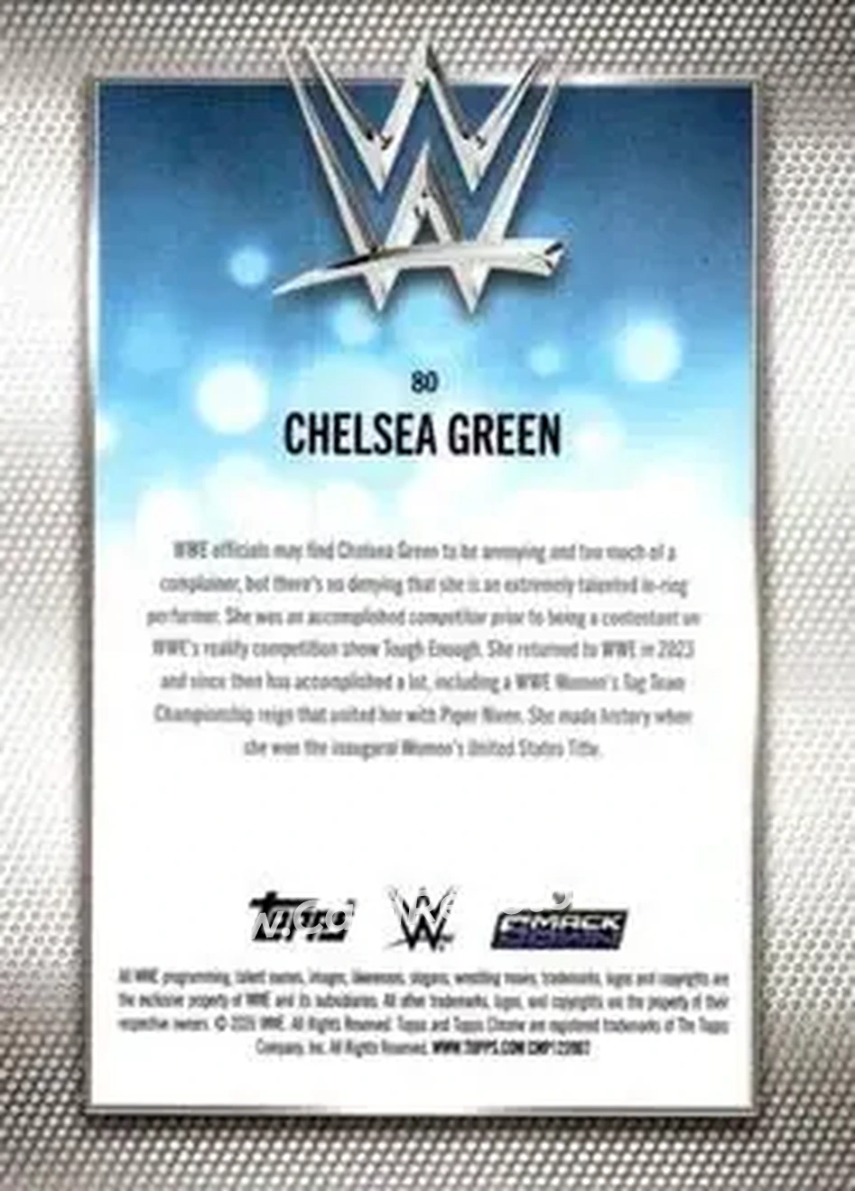 2026 Topps Chrome WWE #80 - Chelsea Green - Back 2026 Topps Chrome WWE #80 - Chelsea Green - Back