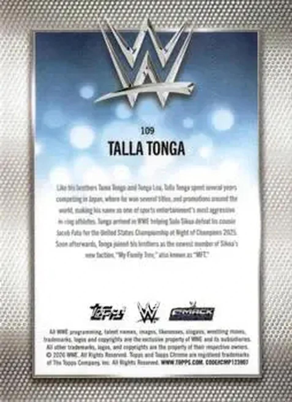 2026 Topps Chrome WWE #109 - Talla Tonga - Back 2026 Topps Chrome WWE #109 - Talla Tonga - Back