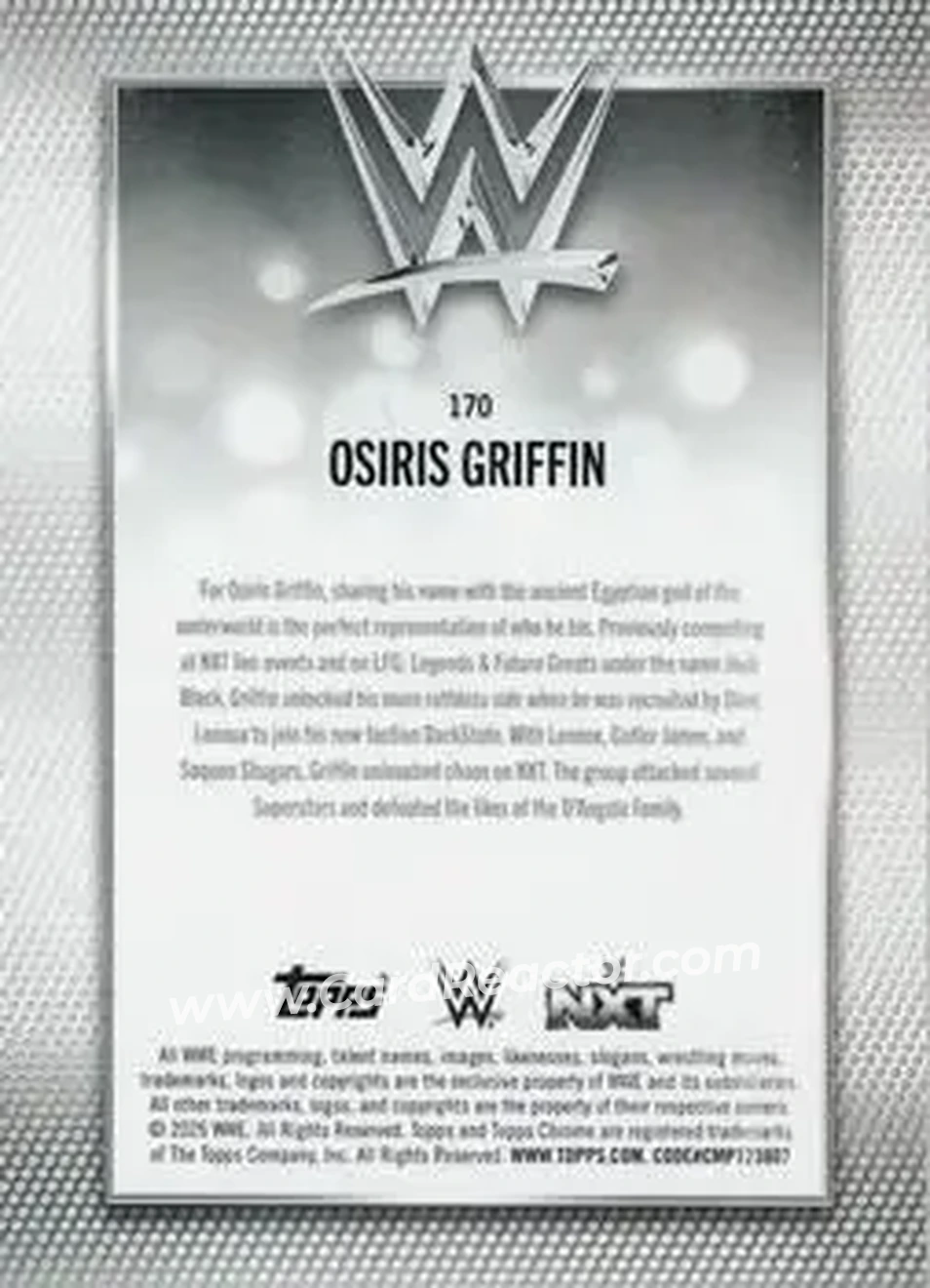 2026 Topps Chrome WWE #170 - Osiris Griffin - Back