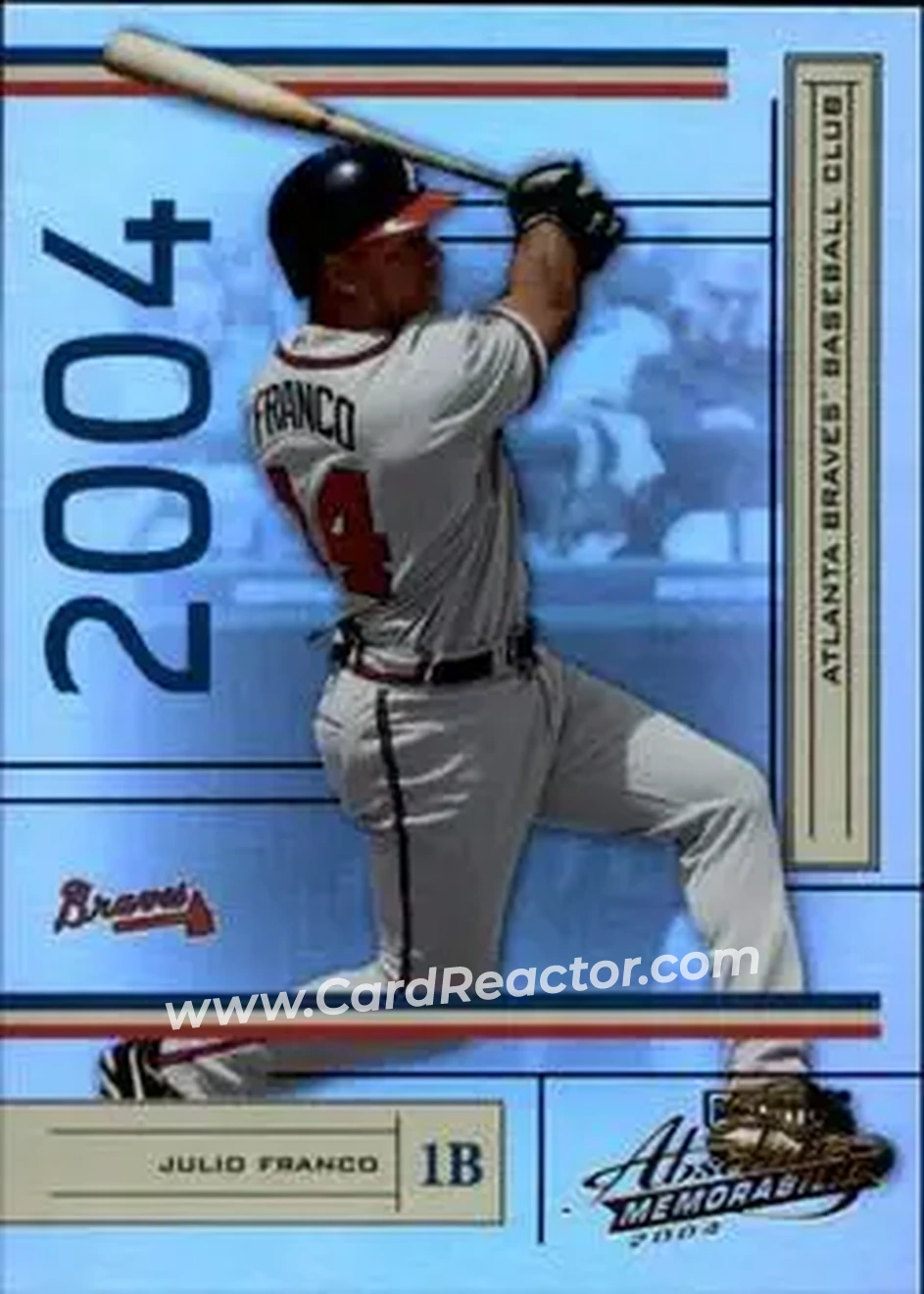 2004 Playoff Absolute Memorabilia #22 - Julio Franco - Atlanta Braves - Front