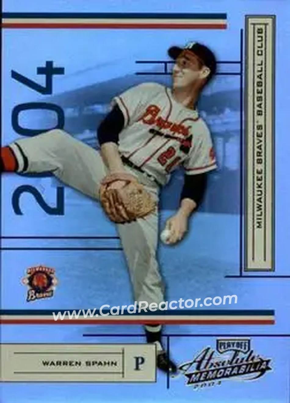 2004 Playoff Absolute Memorabilia #25 - Warren Spahn - Milwaukee Braves - Front