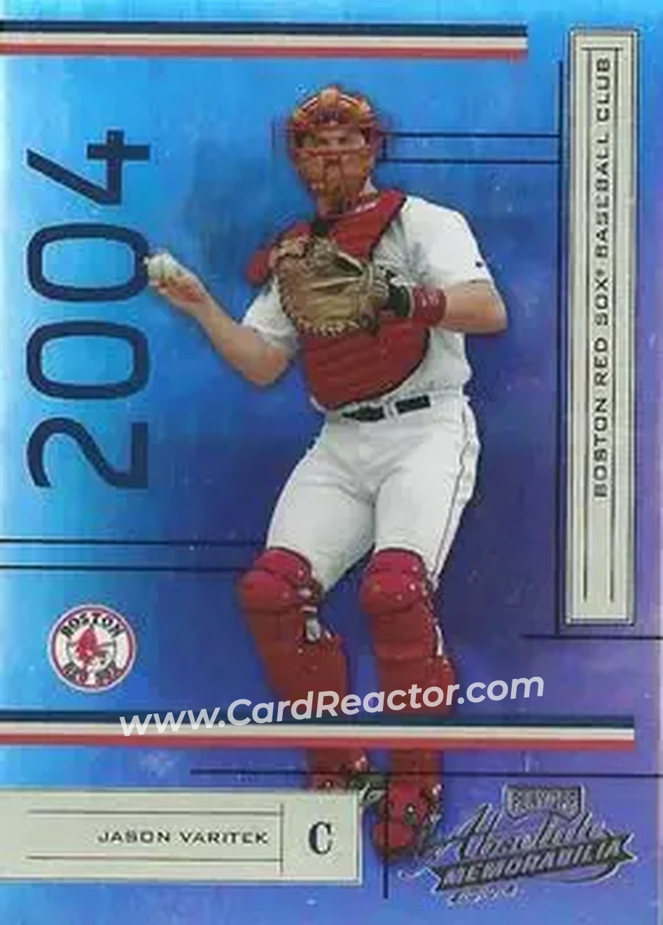 2004 Playoff Absolute Memorabilia #33 - Jason Varitek - Boston Red Sox - Front 2004 Playoff Absolute Memorabilia #33 - Jason Varitek - Boston Red Sox - Front