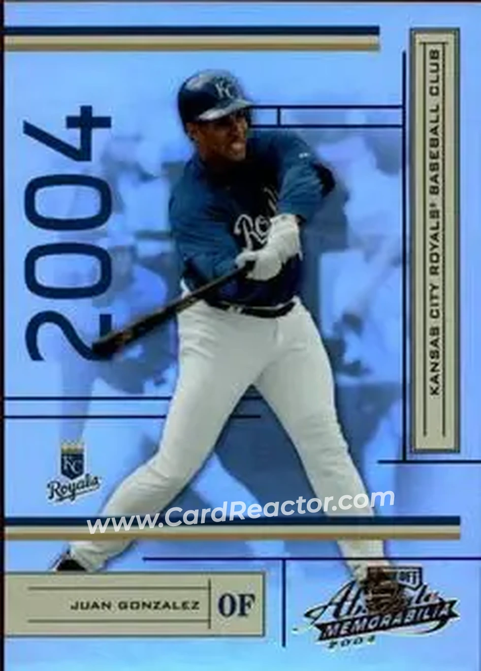 2004 Playoff Absolute Memorabilia #95 - Juan Gonzalez - Kansas City Royals - Front