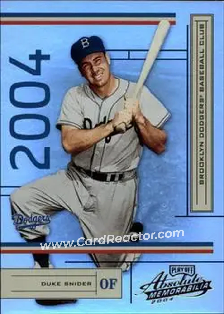 2004 Playoff Absolute Memorabilia #100 - Edwin "Duke" Snider - Brooklyn Dodgers - Front 2004 Playoff Absolute Memorabilia #100 - Edwin "Duke" Snider - Brooklyn Dodgers - Front