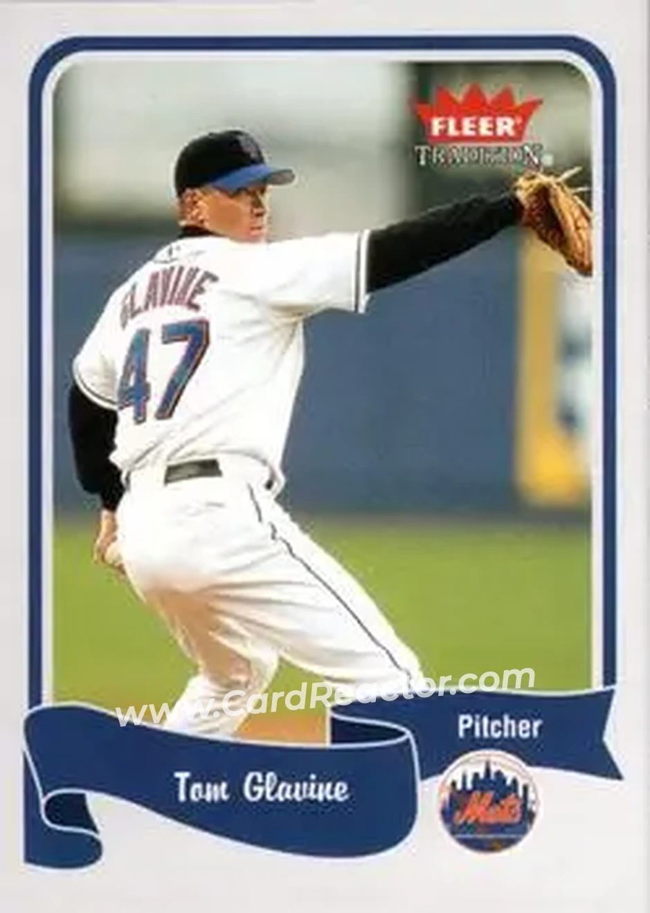 2004 Fleer Tradition #328 - Tom Glavine - New York Mets - Front 2004 Fleer Tradition #328 - Tom Glavine - New York Mets - Front