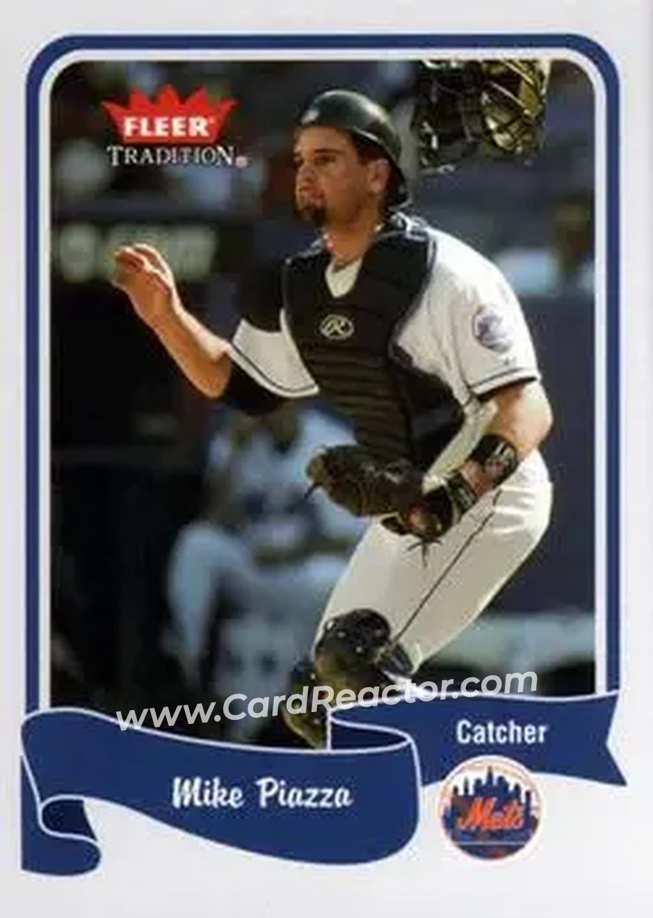 2004 Fleer Tradition #393 - Mike Piazza - New York Mets - Front 2004 Fleer Tradition #393 - Mike Piazza - New York Mets - Front